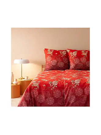 BASSETTI | Satin Bettwäsche  70x90cm / 140x200cm ESPERIDI  Beige | rot